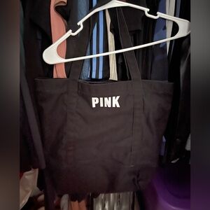 PINK Victoria's Secret Black Canvas Tote